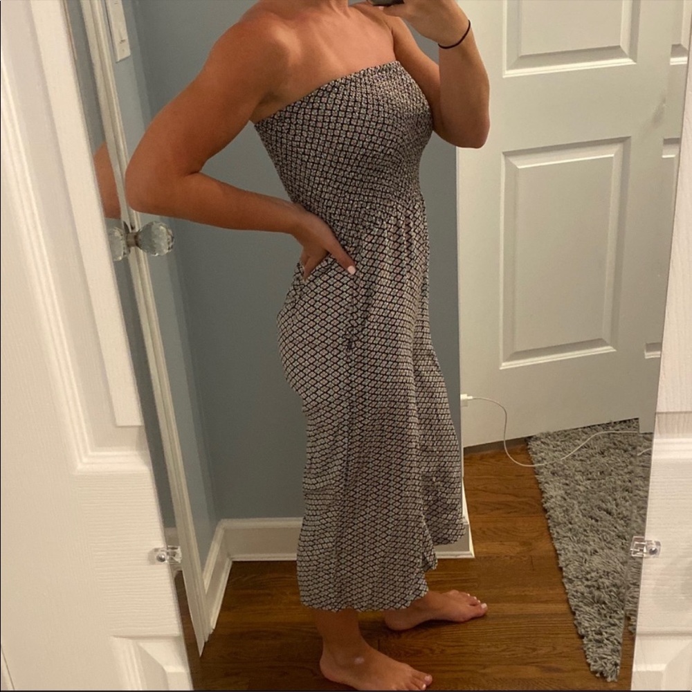 LF Black and White Strapless Jumpsuit - Picture 2 of 7